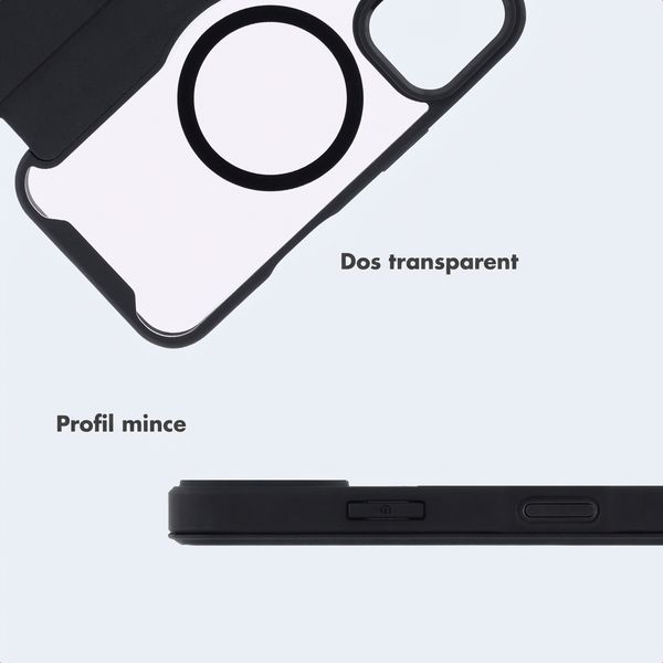 imoshion Bookcase transparente avec MagSafe Apple iPhone 16 - Noir