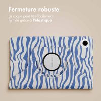 imoshion Coque tablette Design rotatif à 360° Samsung Galaxy Tab A9 8.7 pouces - White Blue Stripes