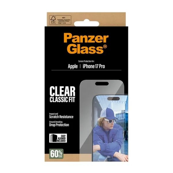 PanzerGlass Protection d'écran en verre trempé Anti-bactéries Apple iPhone 17 Pro
