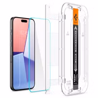 Spigen Protection d'écran en verre trempé GLAStR Fit + Applicator 2-pack Apple iPhone 15 Pro Max