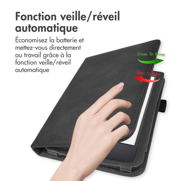 imoshion Étui de liseuse portefeuille avec strap et support Amazon Kindle (2024) / Amazon Kindle (2022) 11th gen - Noir