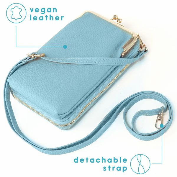 imoshion Sac téléphone en cuir végan Crossbody - Bleu