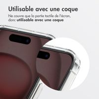 Accezz Protection d’écran en verre trempé avec filtre de confidentialité + Applicateur Apple iPhone 16 / 15