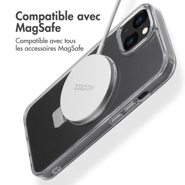 Accezz Coque Ring Stand avec MagSafe Apple iPhone 13 - Transparent