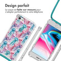 imoshion Coque Design avec cordon Apple iPhone SE (2022 / 2020) / 8 / 7 - Jellyfish Watercolor