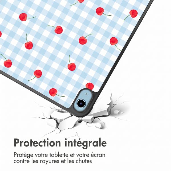 imoshion Coque tablette Design Trifold Apple iPad 11 (2025) 11 pouces A16 / iPad 10 (2022) 10.9 pouces - Cherry Check