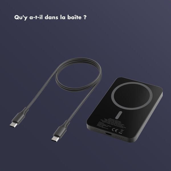 Selencia Powerbank Vivid 5 000 mAh - MagSafe et Qi2 - Black / Swirl Black