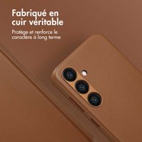 Accezz Coque arrière en cuir avec MagSafe Samsung Galaxy S24 Plus - Sienna Brown