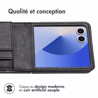imoshion Étui de télephone portefeuille Luxe Samsung Galaxy Z Flip 7 - Noir