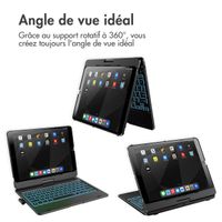 Accezz Étui de tablette Clavier QWERTY iPad 10.2 pouces (2019/2020/2021) / Air 5 (2022) / Air 4 (2020) / iPad Pro 10.5 (2017) - Noir