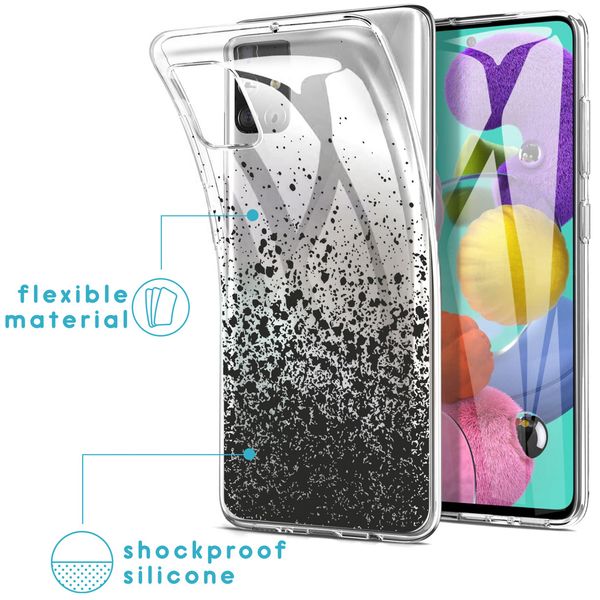 imoshion Coque Design Samsung Galaxy A51 - Eclaboussures - Noir