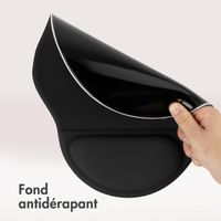 imoshion Tapis de souris ergonomique - Tapis de souris avec repose-poignet - 30 x 25 cm - Noir