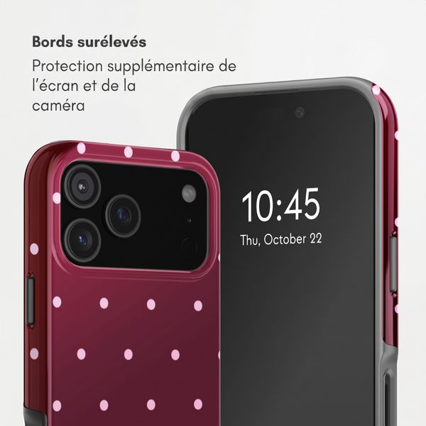 Selencia Coque arrière Vivid Apple iPhone 17 Pro - Happy Dots Burgundy