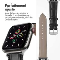 imoshion Bracelet Cuir Crocodile Apple Watch Series 1 á 9 / SE (38/40/41 mm) | Series 10 / 11 (42 mm) - Noir
