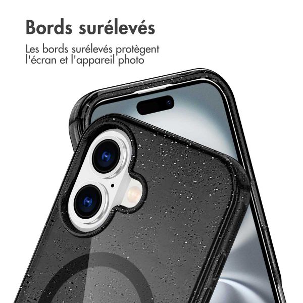 imoshion Coque Pailletée avec MagSafe Apple iPhone 16 - Glitter Noir
