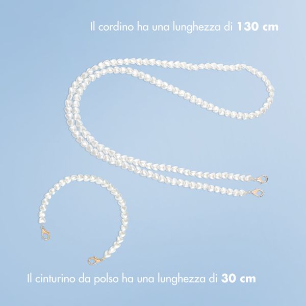 imoshion Coque avec dragonne + bracelet Apple iPhone 13 - Perles Cœurs