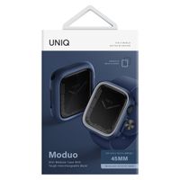 Uniq Moduo Coque Apple Watch avec Lunette interchangeable Apple Watch 4-9 / SE - 44/45 mm - Marine (Blue/Grey)