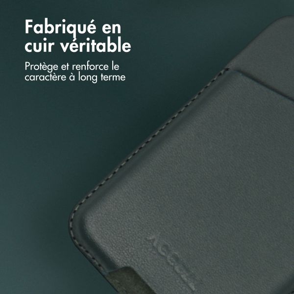 Accezz Porte-cartes en cuir - Compatible avec MagSafe et Qi2 - Cedar Green