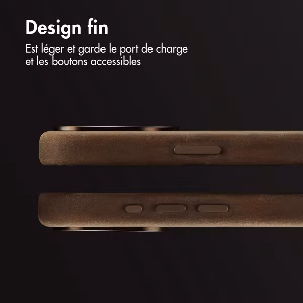 Accezz Coque MagSafe en cuir vintage Apple iPhone 15 Pro Max - Rustic Brown