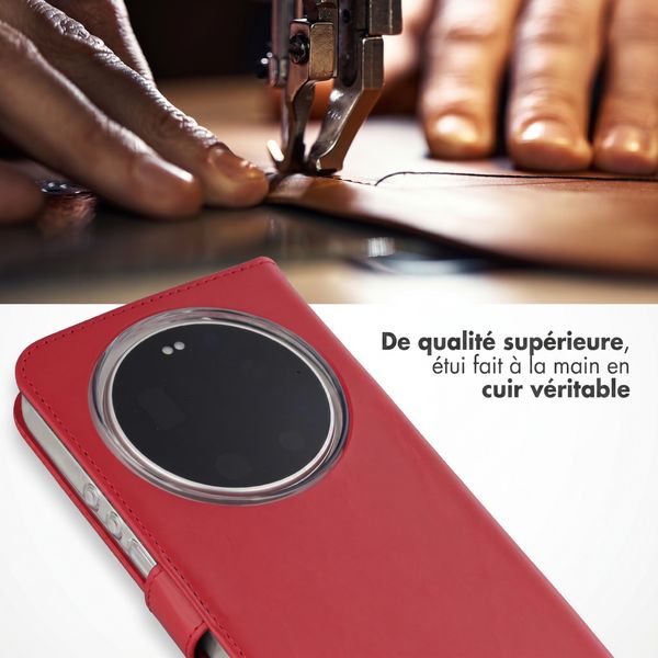Selencia Étui portefeuille en cuir véritable Xiaomi 17 Ultra - Rouge