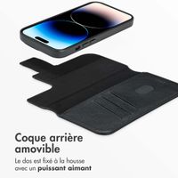 Accezz Étui de téléphone portefeuille en cuir 2-en-1 avec MagSafe Apple iPhone 14 Pro - Onyx Black