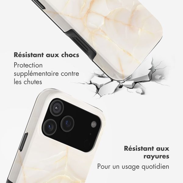 Selencia Coque arrière Vivid Apple iPhone 17 Pro - Golden Beige Marble