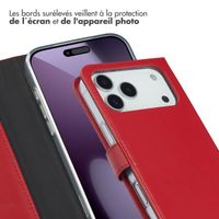 Selencia Étui portefeuille en cuir véritable Apple iPhone 17 Pro Max - Rouge