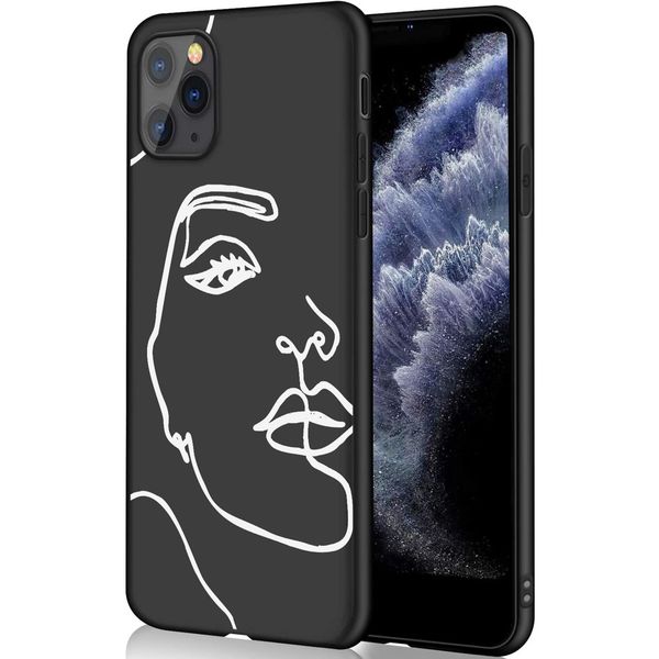 imoshion Coque Design iPhone 11 Pro - Visage abstrait - Blanc / Noir