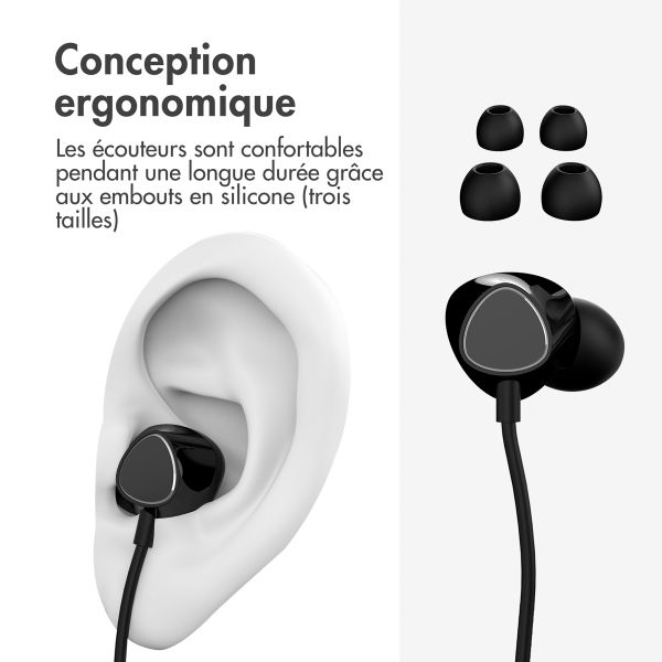 imoshion ﻿Ecouteurs Intra-auriculaires - Ecouteurs filaires - Avec connexion AUX / prise jack 3,5 mm - Noir