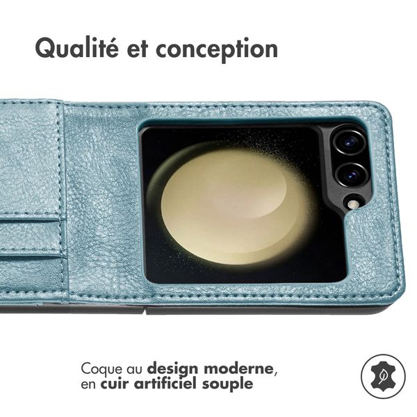 imoshion Étui de télephone portefeuille Luxe Samsung Galaxy Z Flip 6 - Bleu clair