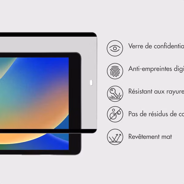 Accezz Protecteur d’écran de confidentialité magnétique Apple iPad 9 (2021) 10.2 pouces / iPad 8 (2020) 10.2 pouces / iPad 7 (2019) 10.2 pouces / Air 3 (2019) / Pro 10.5 (2017)