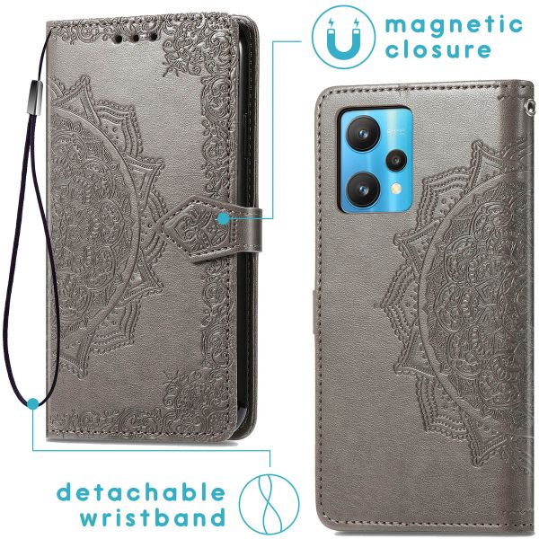 imoshion Etui de téléphone portefeuille Mandala Realme 9 Pro - Gris