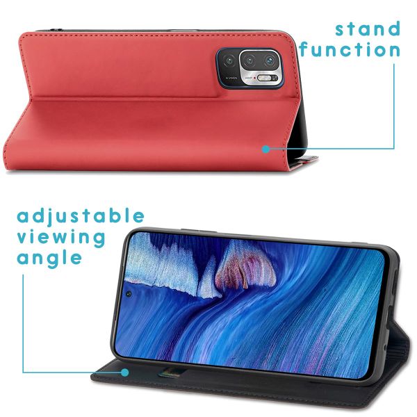 imoshion Étui de téléphone Slim Folio Redmi Note 10 (5G) - Rouge