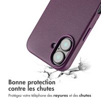 Accezz Coque arrière en cuir avec MagSafe iPhone 16 - Heath Purple