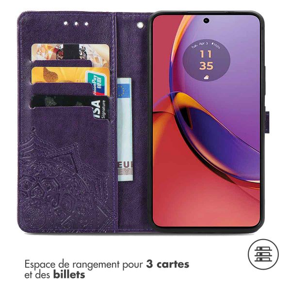 imoshion Etui de téléphone portefeuille Mandala Motorola Moto G84 - Violet