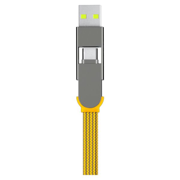 Rolling Square inCharge® XL câble de charge rapide 6-en-1 - 2 mètre - Yellow