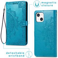 imoshion Etui de téléphone portefeuille Mandala iPhone 13 - Turquoise