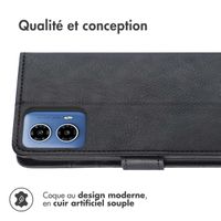 imoshion Étui de téléphone portefeuille Luxe pour Motorola Moto G34 - Noir