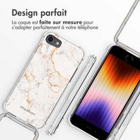 imoshion Coque Design avec cordon iPhone SE (2022 / 2020) / 8 / 7 - White Marble