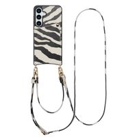 Selencia Coque de télephone Nova avec cordon et porte-cartes Samsung Galaxy S24 / S25 - Zazzy Zebra