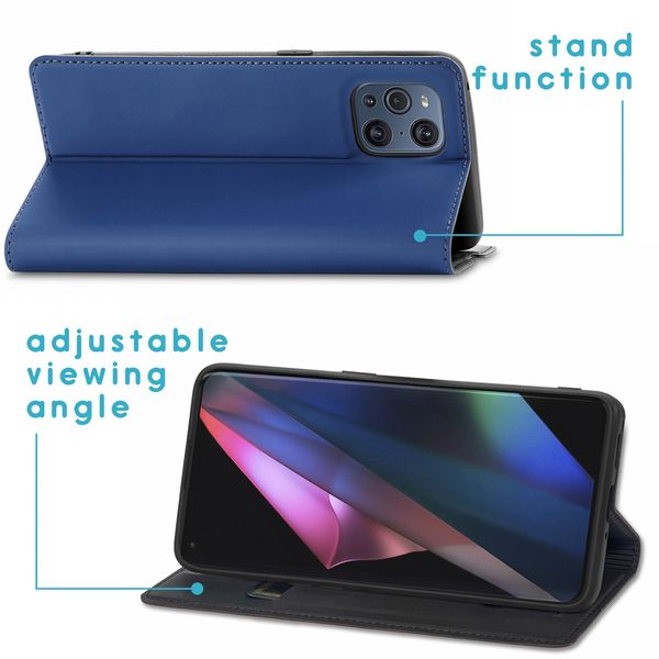 imoshion Étui de téléphone Slim Folio Oppo Find X3 Pro 5G -Bleu foncé