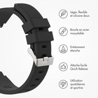 imoshion Bracelet en silicone souple - Connexion universelle 20 mm - Noir