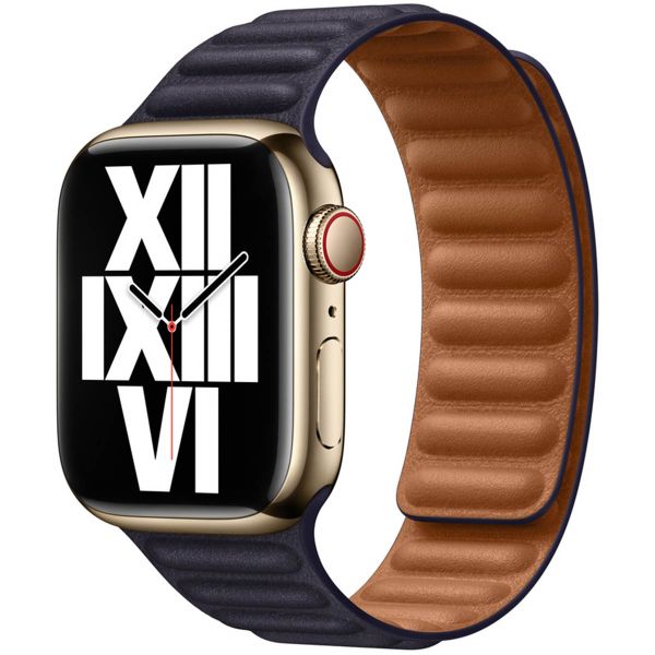 Apple Leather Link Apple Watch Series 1 á 9 / SE (38/40/41 mm) | Series 10 (42 mm) - Taille M/L - Ink