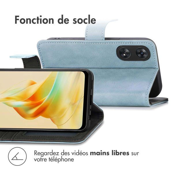 imoshion Étui de téléphone portefeuille Luxe Oppo Reno 8 T (4G) - Bleu clair