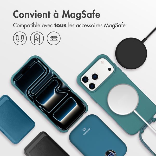imoshion Coque arrière Color avec cordon amovible et MagSafe Apple iPhone 17 Pro - Vert foncé