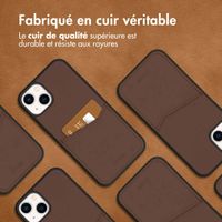 Accezz ﻿Coque en cuir de qualité supérieure avec fentes pour cartes iPhone 14 Plus - Brun