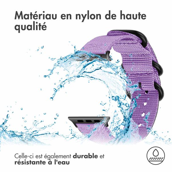 imoshion Bracelet en nylon Apple Watch Series 1-10 / SE / Ultra (2) - 42/44/45/46/49 mm - Violet