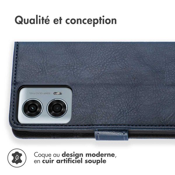 imoshion Étui de téléphone portefeuille Luxe Motorola Moto G24 Power - Bleu foncé