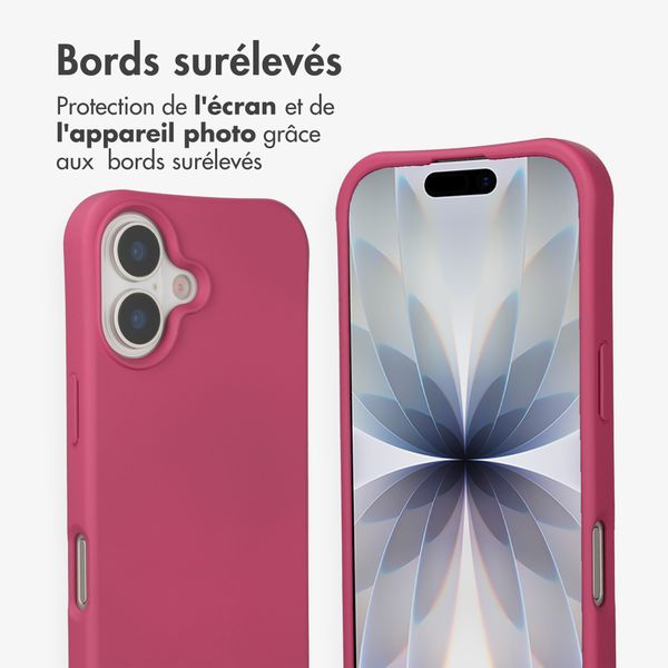 imoshion Coque arrière Color avec cordon amovible et MagSafe Apple iPhone 17 - Raspberry