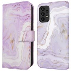 imoshion Étui de téléphone portefeuille Design Samsung Galaxy A33 - Purple Marble